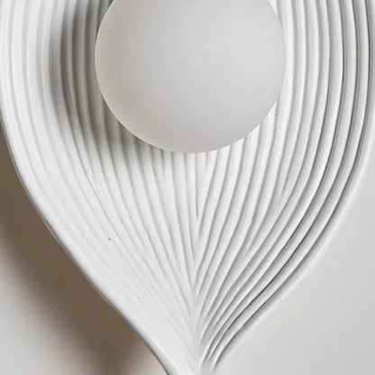 Japanese Leaf Resin Plastic 1-Light Wall Sconce Lamp