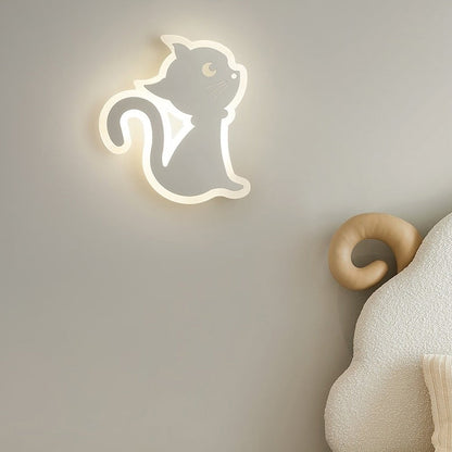 Simplicity Cartoon Cat Iron Acrylic LED Wall Sconce Lamp