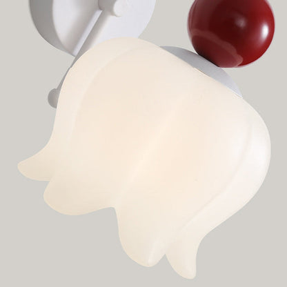 French Pumpkin Cotton PE Shade 1-Light Wall Sconce Lamp