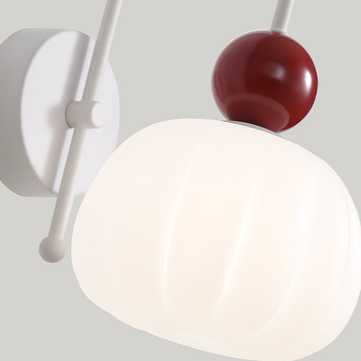French Pumpkin Cotton PE Shade 1-Light Wall Sconce Lamp