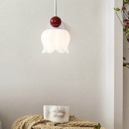 French Pumpkin Cotton PE Shade 1-Light Wall Sconce Lamp
