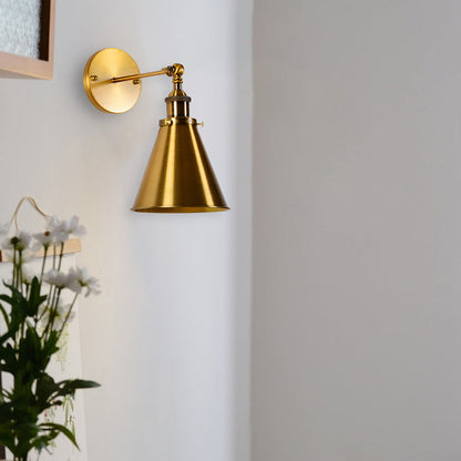 Retro Iron Cylinder Cone 1-Light Wall Sconce Lamp