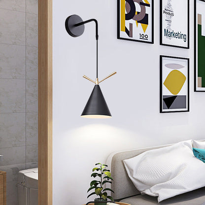 Contemporary Nordic Iron Conic 1-Light Wall Sconce Lamp