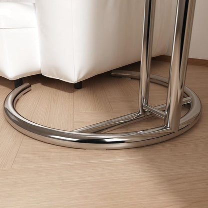 Modern Glass Stainless Steel Side Table
