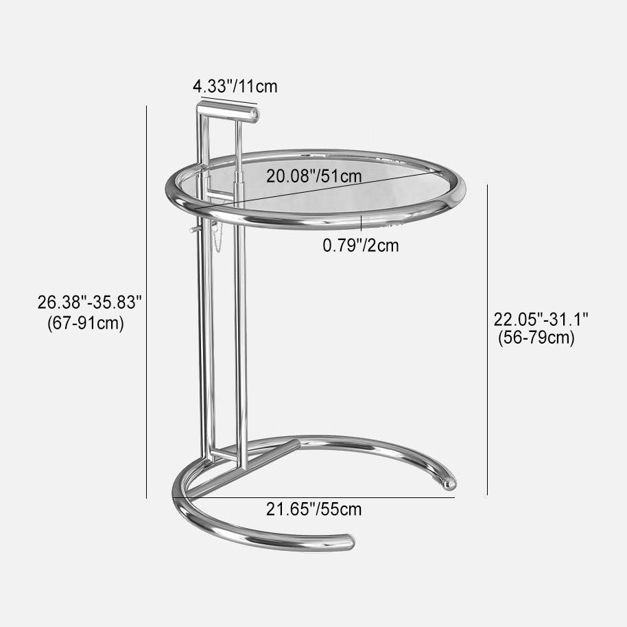 Modern Glass Stainless Steel Side Table