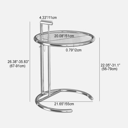 Modern Glass Stainless Steel Side Table