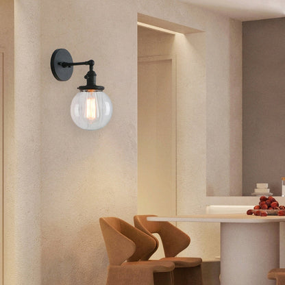 Modern Minimalist Iron Glass Orb 1-Light Wall Sconce Lamp
