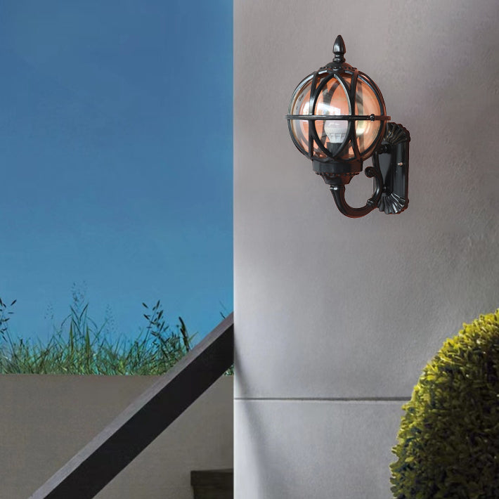 Waterproof Ball Aluminium Glass 1-Light Wall Sconce Lamp