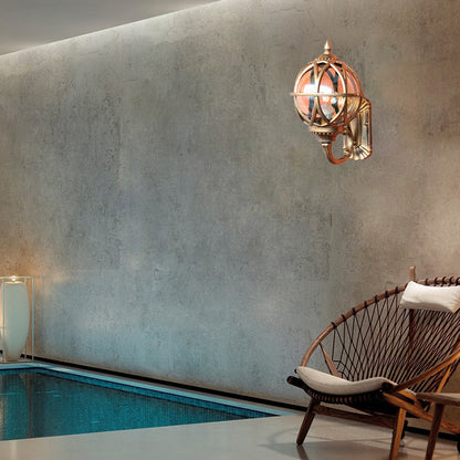 Waterproof Ball Aluminium Glass 1-Light Wall Sconce Lamp
