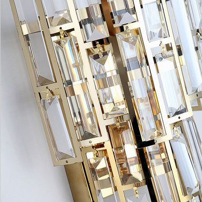 Half Stainless Steel Crystal 1-Light Wall Sconce Lamp