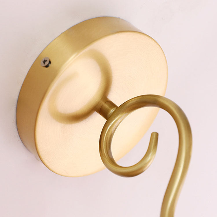 French Candelabra Brass Glass 1-Light Wall Sconce Lamp