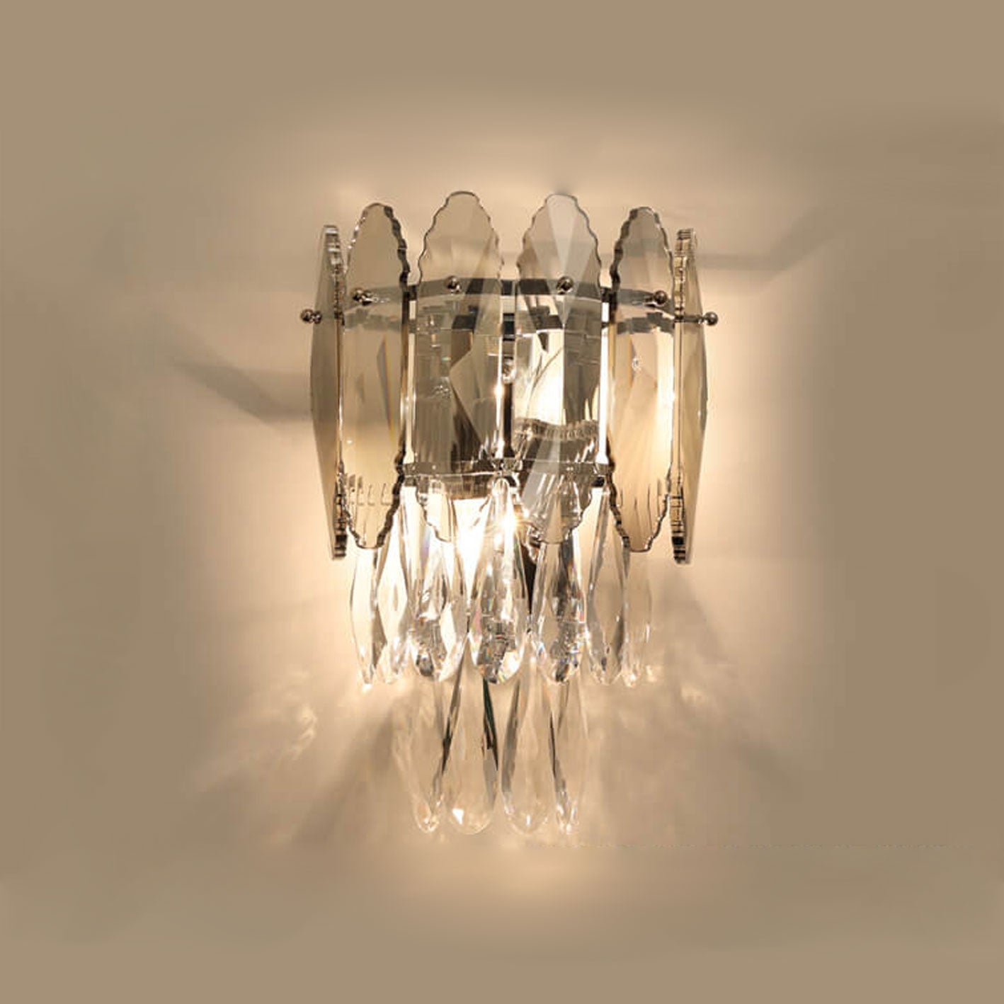Luxury Crystal Multi-Layer Column 1-Light Wall Sconce Lamp