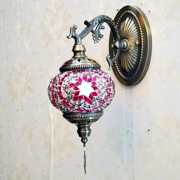 European Exotic Cracked Glass 1-Light Wall Sconce Lamp
