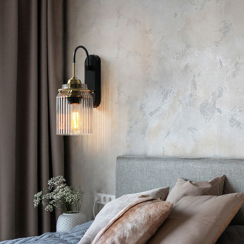 Modern Luxury Cylinder Iron Glass 1-Light