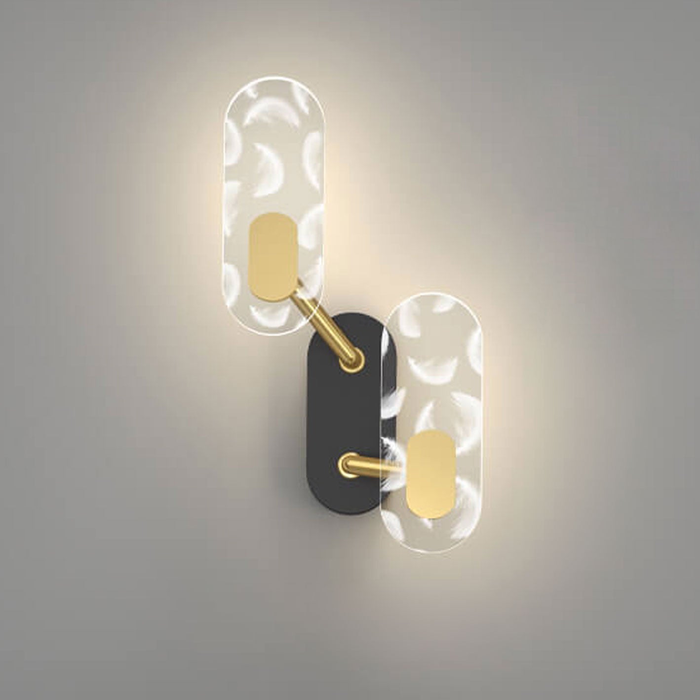 Creative Acrylic Ring Black Gold LED Wall Sconce Lamp