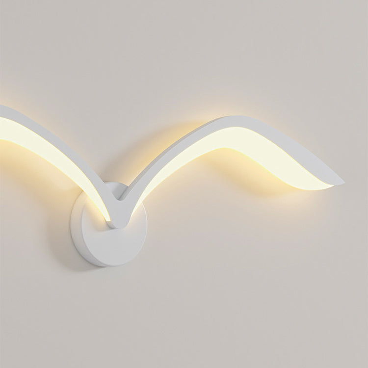 Minimalist Iron Acrylic Gull Arch LED Wall Sconce Lamp