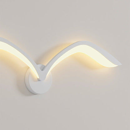 Minimalist Iron Acrylic Gull Arch LED Wall Sconce Lamp