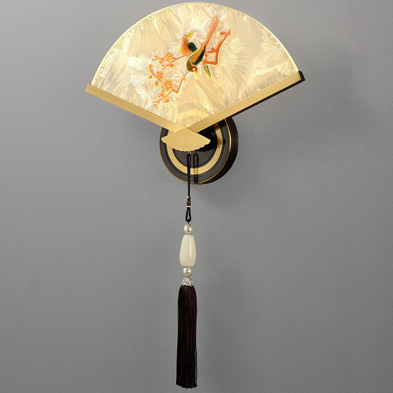 Chinese Copper Magnesium Acrylic LED Wall Sconce Lamp