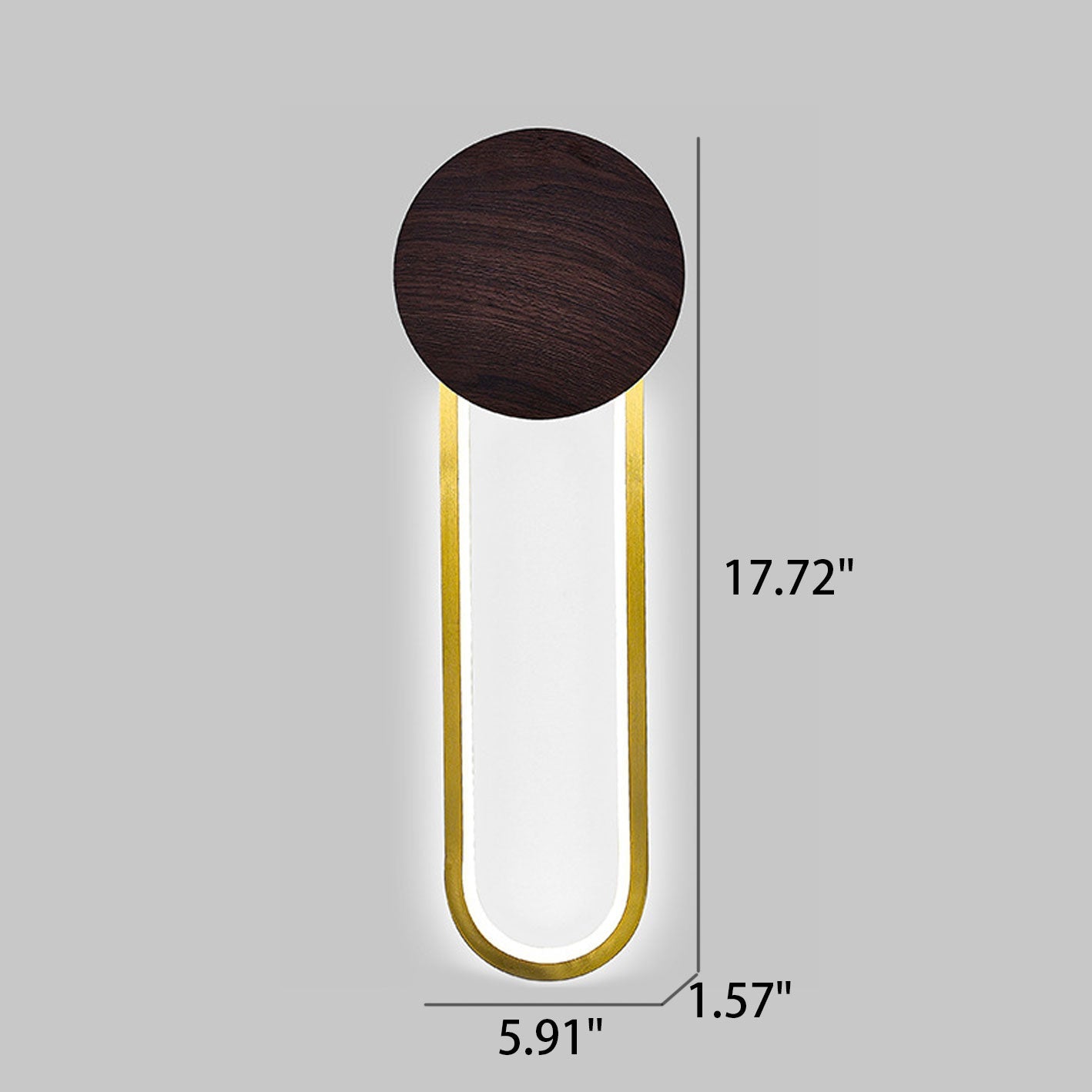 Wood Grain Round Wrought Iron LED Wall Sconce Lamp