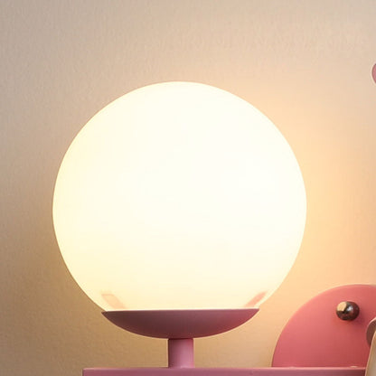 Kids Unicorn Orb Resin Iron Glass 1-Light Wall Sconce Lamp