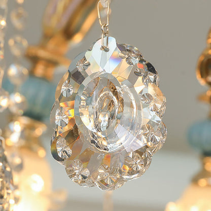 Floral Alloy Ceramic Glass 1/2 Light Wall Sconce Lamp