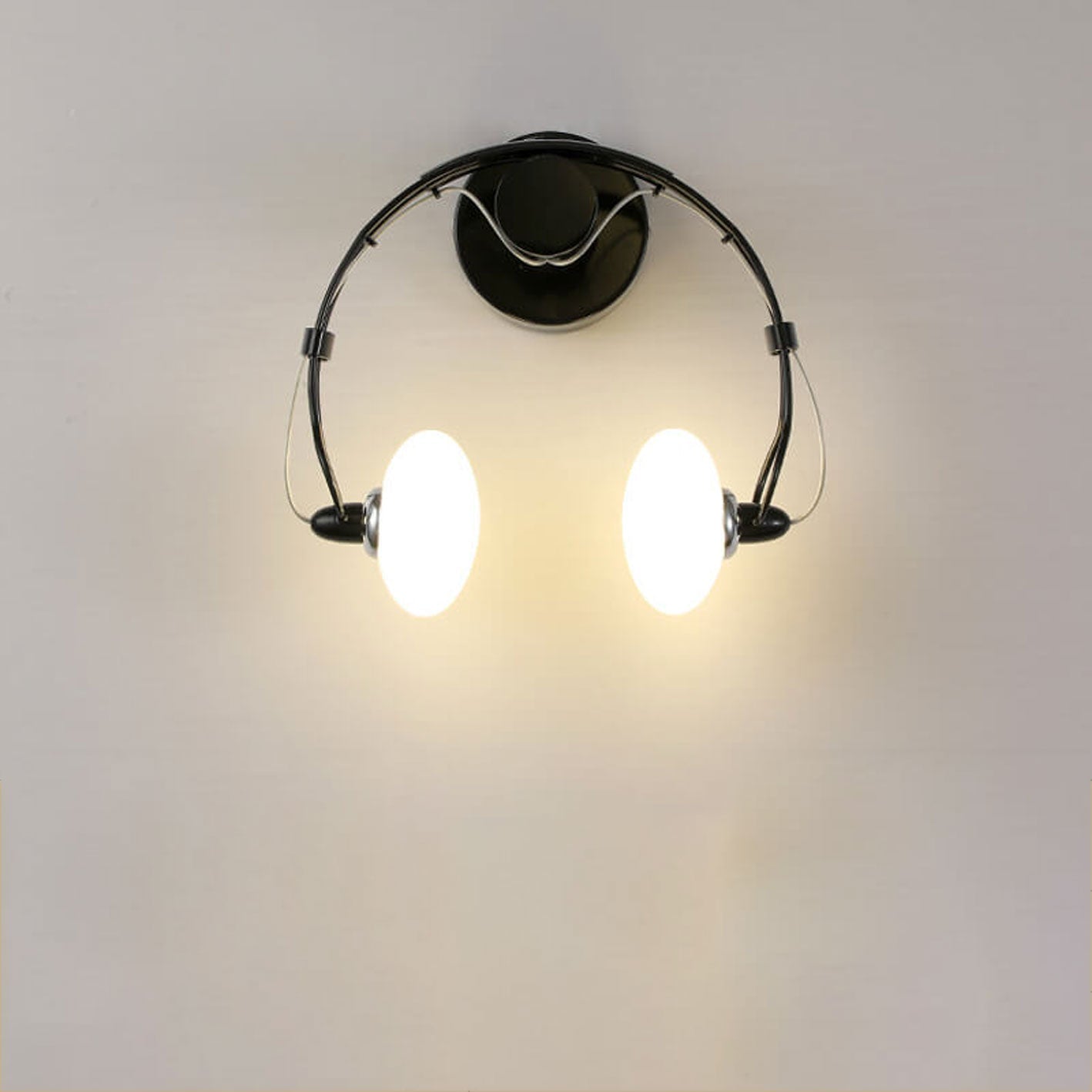 Glass Creative Headphone Design 2-Light Wall Sconce Lamp