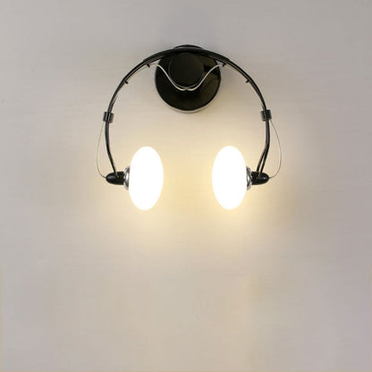 Glass Creative Headphone Design 2-Light Wall Sconce Lamp