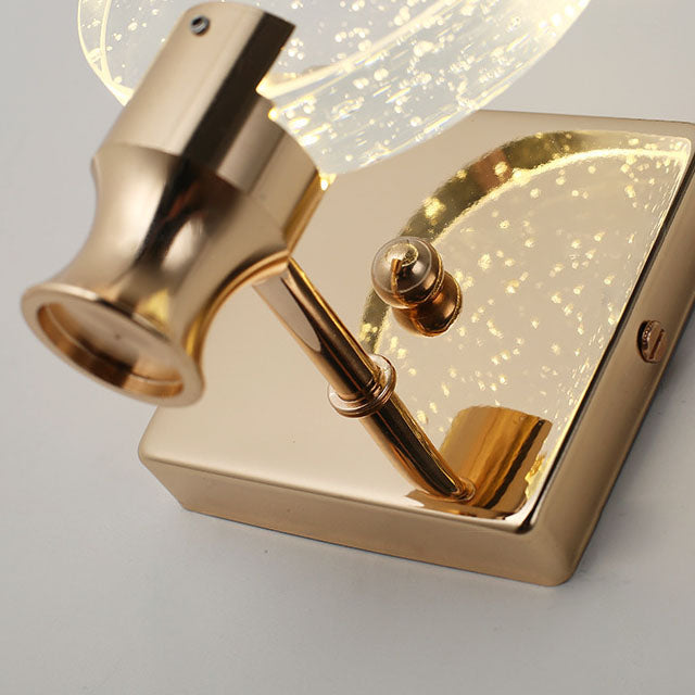 Round Bubble Crystal Aluminum Iron LED Wall Sconce Lamp