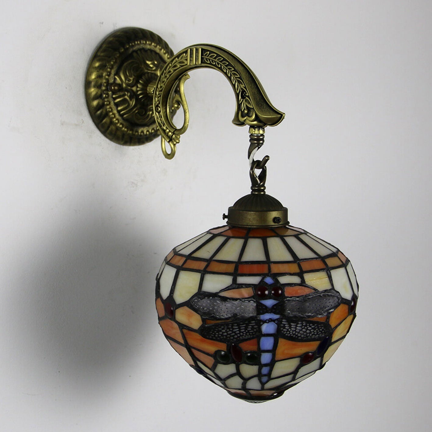 Tiffany Globe Stained Glass 1-Light Wall Sconce Lamp