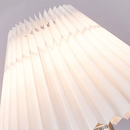 Pleated Disc Base Iron Fabric 1-Light Wall Sconce Lamp