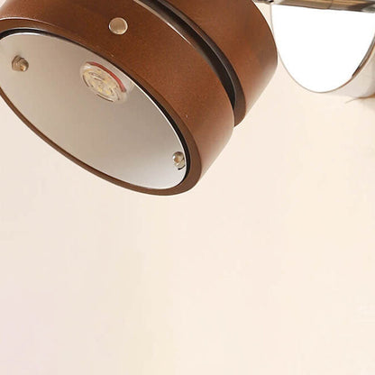 Japanese Walnut Iron Lamp Arm 1-Light Wall Sconce Lamp