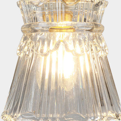 French Cylinder Ball Copper Glass 1-Light Wall Sconce Lamp