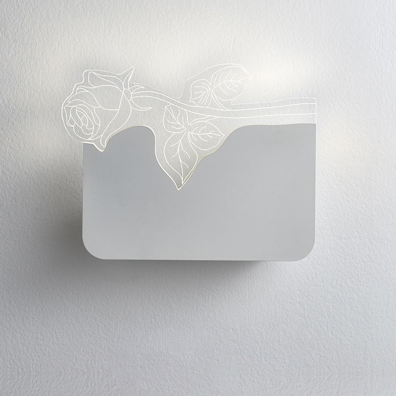 Art Deco Acrylic Rose Flower Shade LED Wall Sconce Lamp