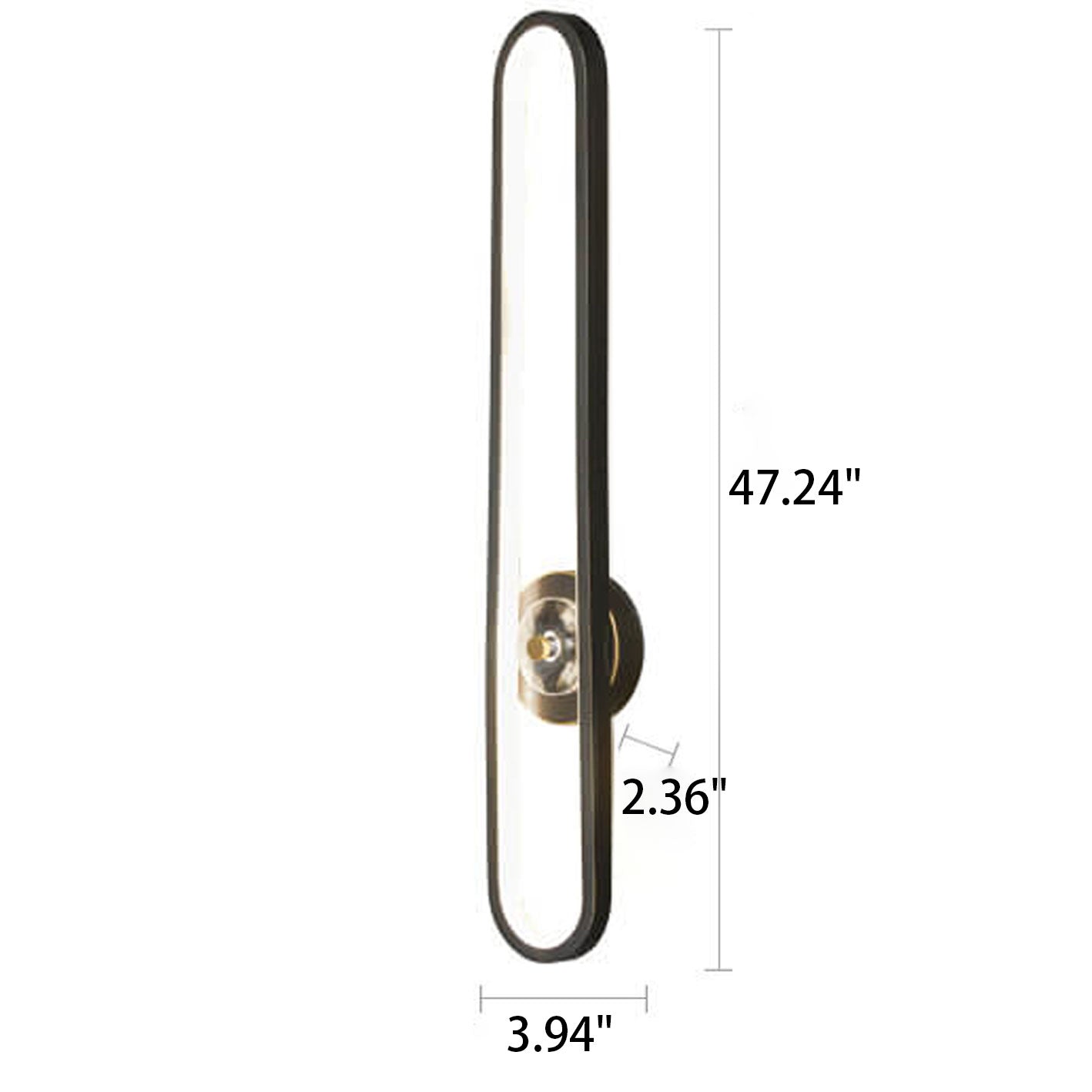 Light Luxury Full Brass Long Ring LED Wall Sconce Lamp