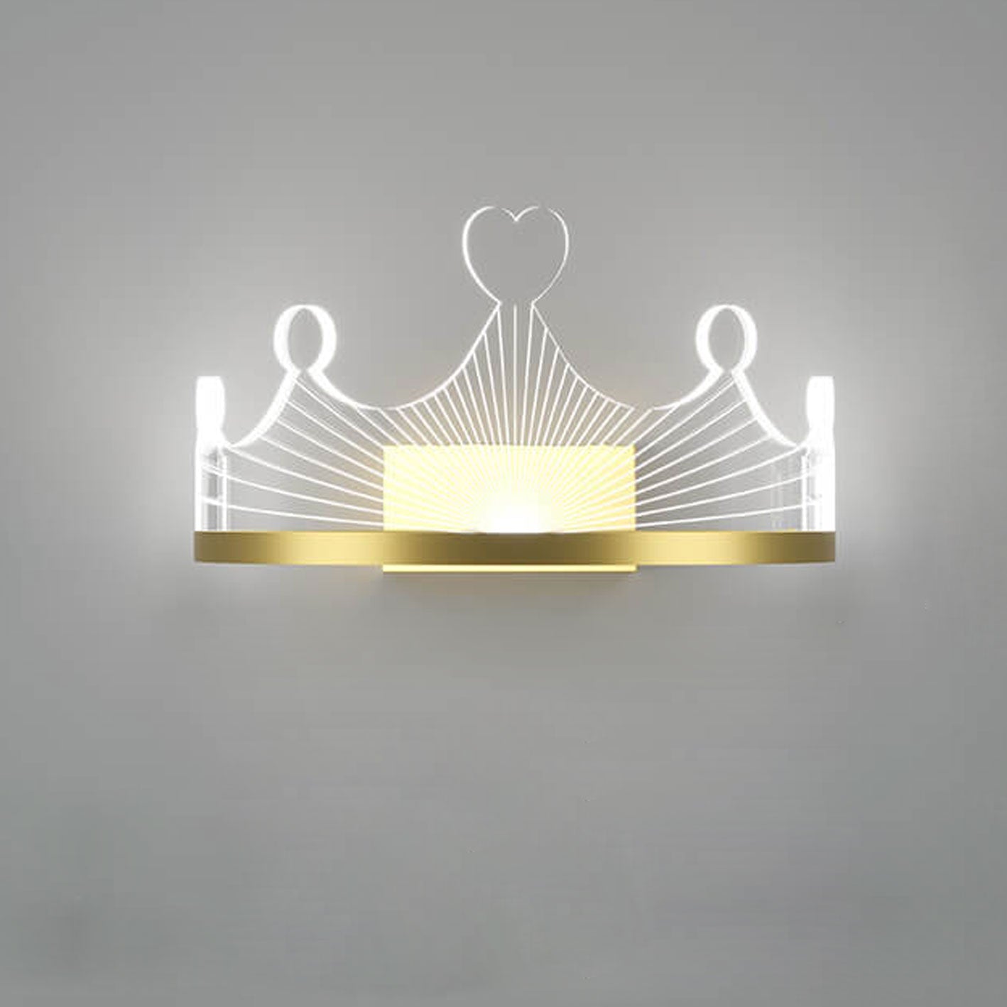 Light Luxury Crown Gold Iron Acrylic LED Wall Sconce Lamp