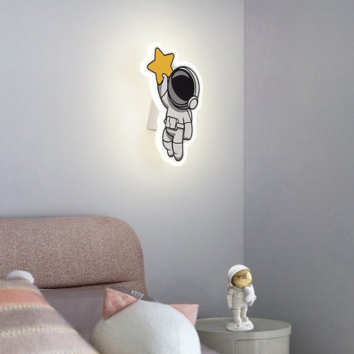 Acrylic Fairy Astronaut Iron LED Kids Wall Sconce Lamp