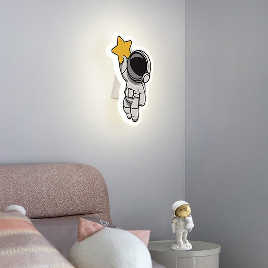 Acrylic Fairy Astronaut Iron LED Kids Wall Sconce Lamp