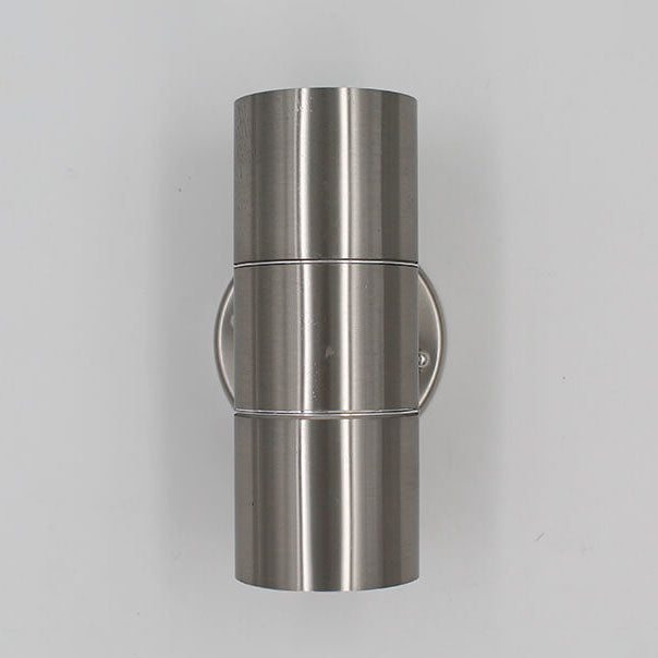 Stainless Steel Cylinder 2-Light Wall Sconce Lamp
