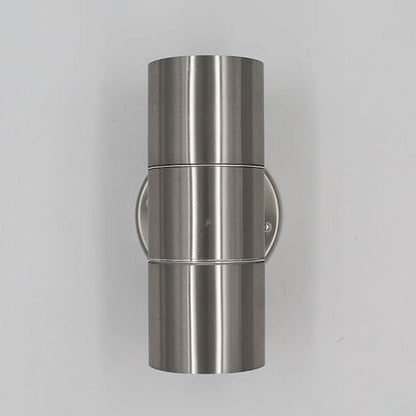 Stainless Steel Cylinder 2-Light Wall Sconce Lamp