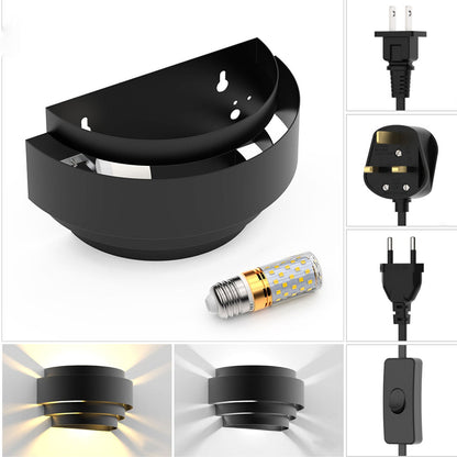 European Solid Color Half-circle Iron LED Wall Sconce Lamp