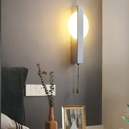 Wrought Iron Acrylic Pull Wire Switch LED Wall Sconce Lamp