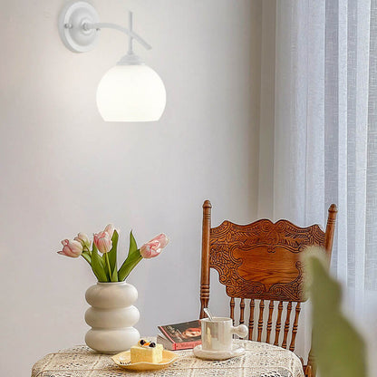 Modern Art Deco Round Glass Metal 1-Light Wall Sconce Lamp