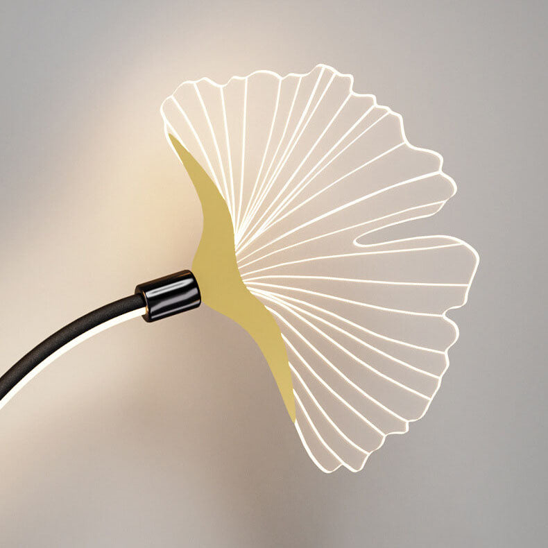 Iron Ginkgo Leaf Acrylic Lampshade LED Wall Sconce Lamp