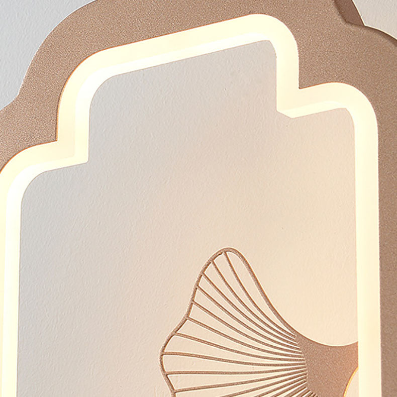 Chinese Lotus Leaf Iron Acrylic LED Wall Sconce Lamp