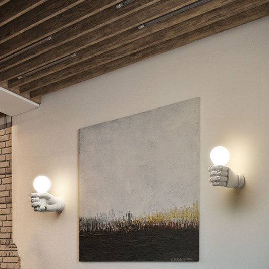 Contemporary Creative Resin Fist 1- Light Wall Sconce Lamp