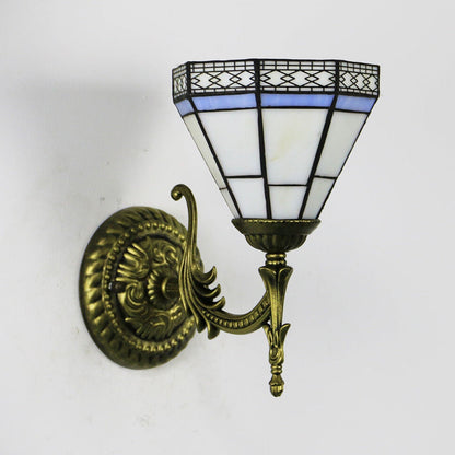 Tiffany Square Stained Glass 1-Light Wall Sconce Lamp