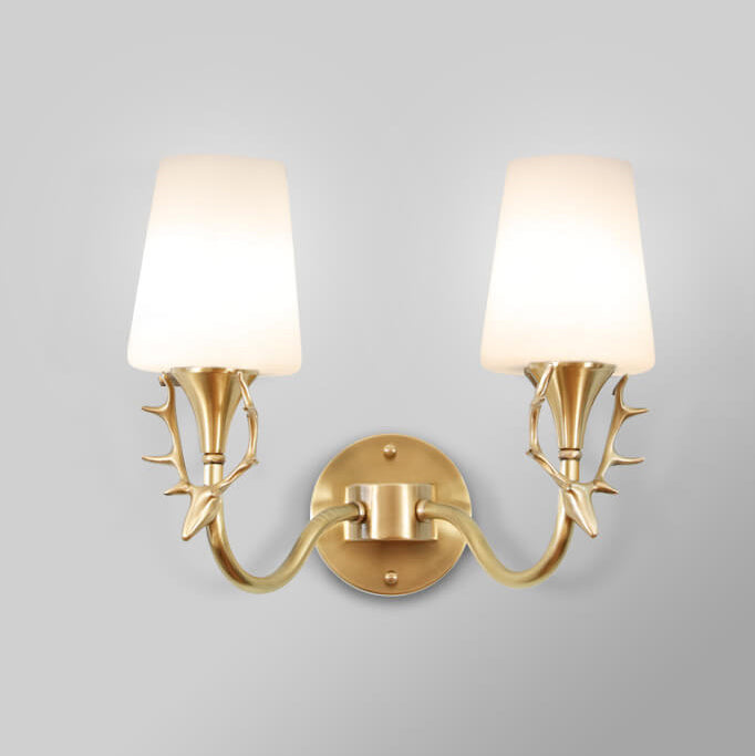 Full Exquisite Deer Head Design 1/2-Light Wall Sconce Lamp