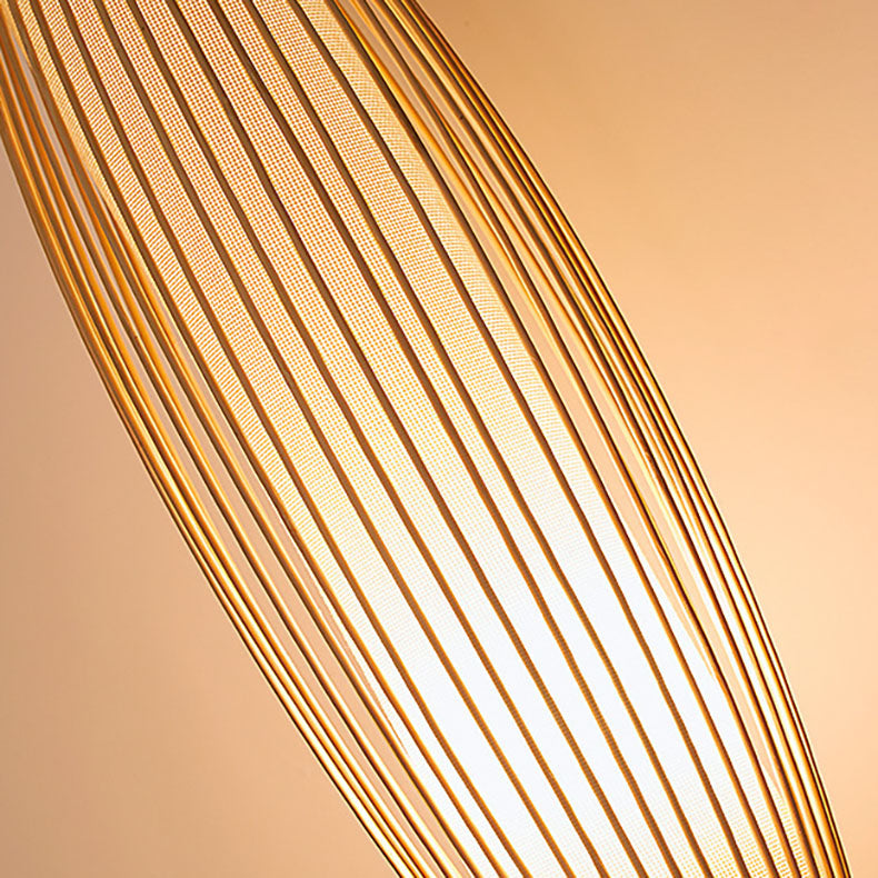 Japanese Woven Bamboo Fabric Metal 1-Light Wall Sconce Lamp