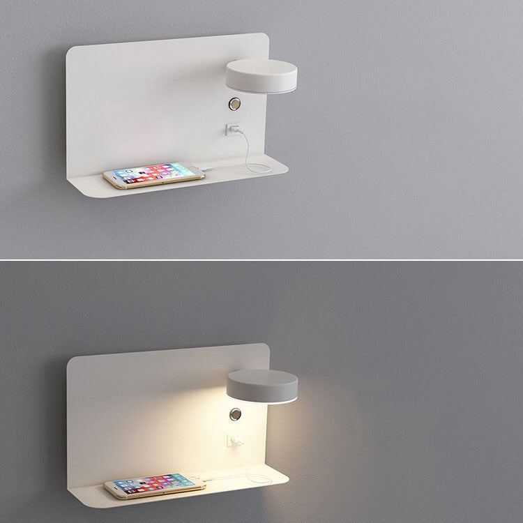 Modern Iron Square LED USB Rechargeable Wall Sconce Lamp