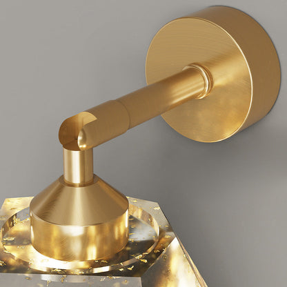 Full Gold Leaf Ink Painting Shade LED Wall Sconce Lamp